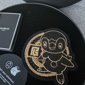 Balmain Black and Gold Embroidered Patch